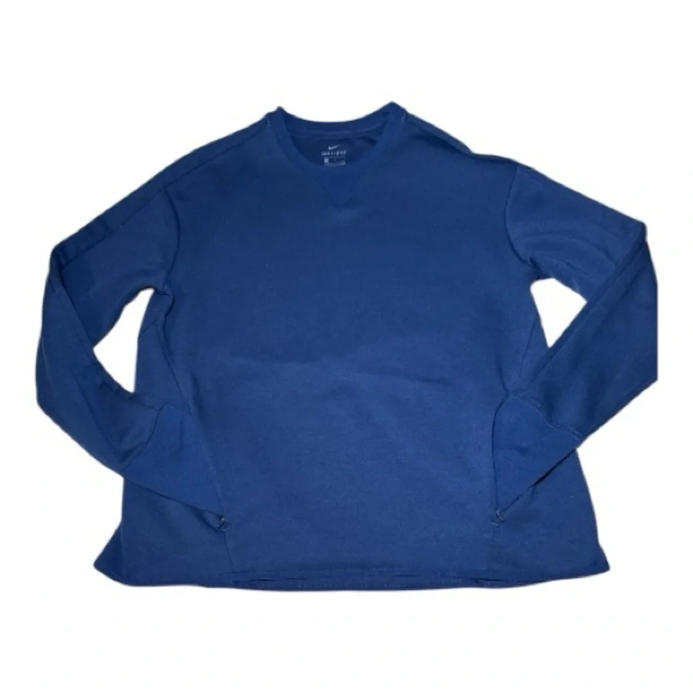 Nike Women's Dri-FIT Navy Sweatshirt Large